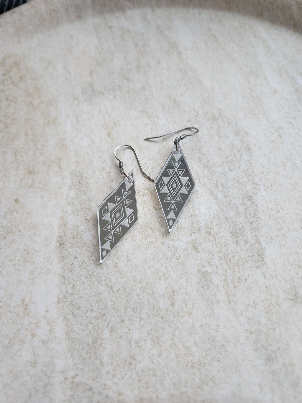 Long Diamond Mirror - Silver