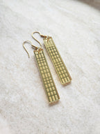 Long Rectangle Drop Mirror (Dot's) - Gold