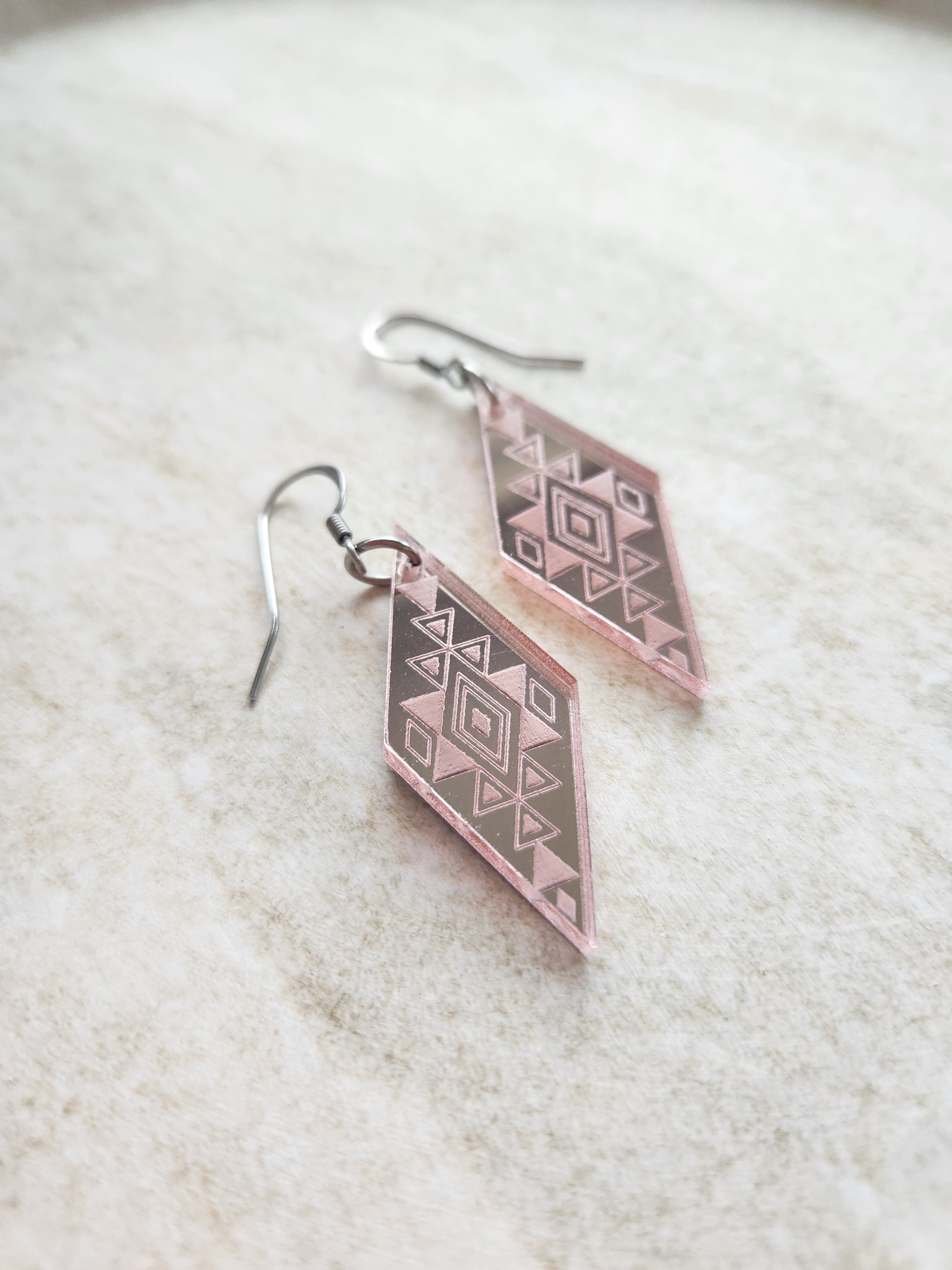 Long Diamond Mirror - Rose Gold