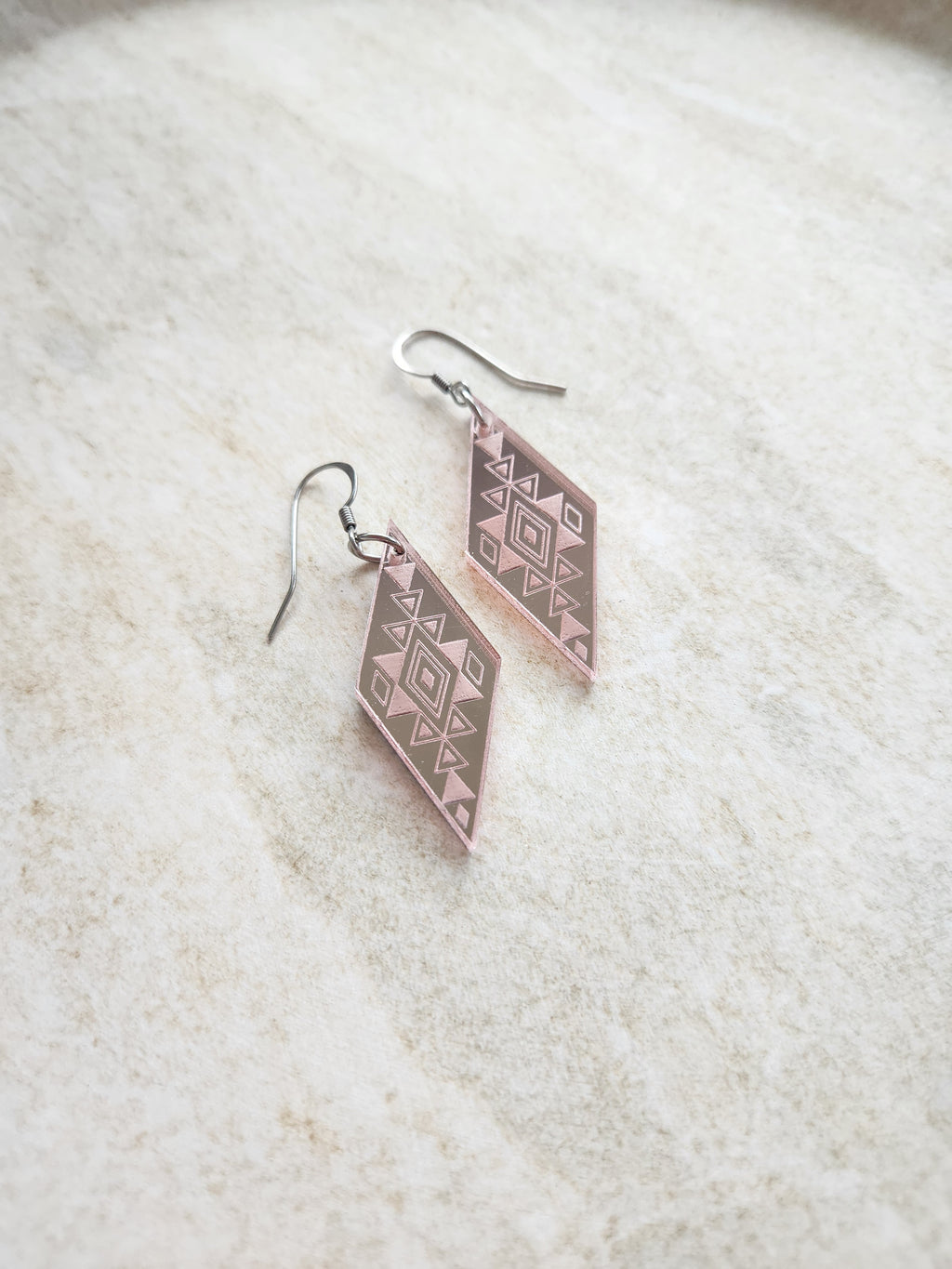 Long Diamond Mirror - Rose Gold