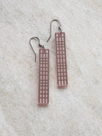 Long Rectangle Drop Mirror (Dot's) - Rose Gold