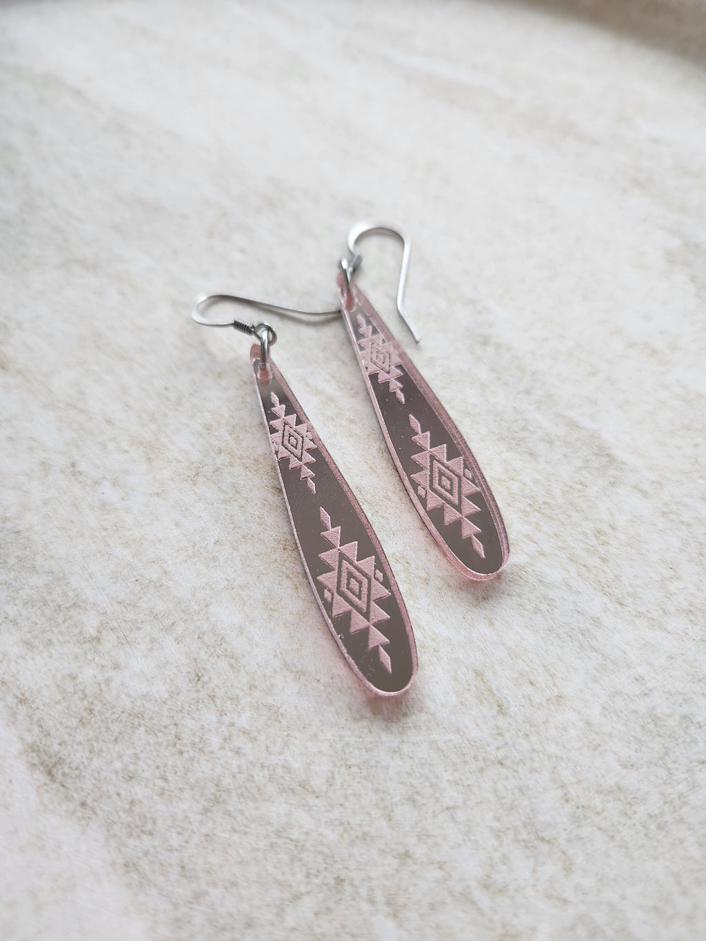 Long Tear Drop Mirror - Rose Gold