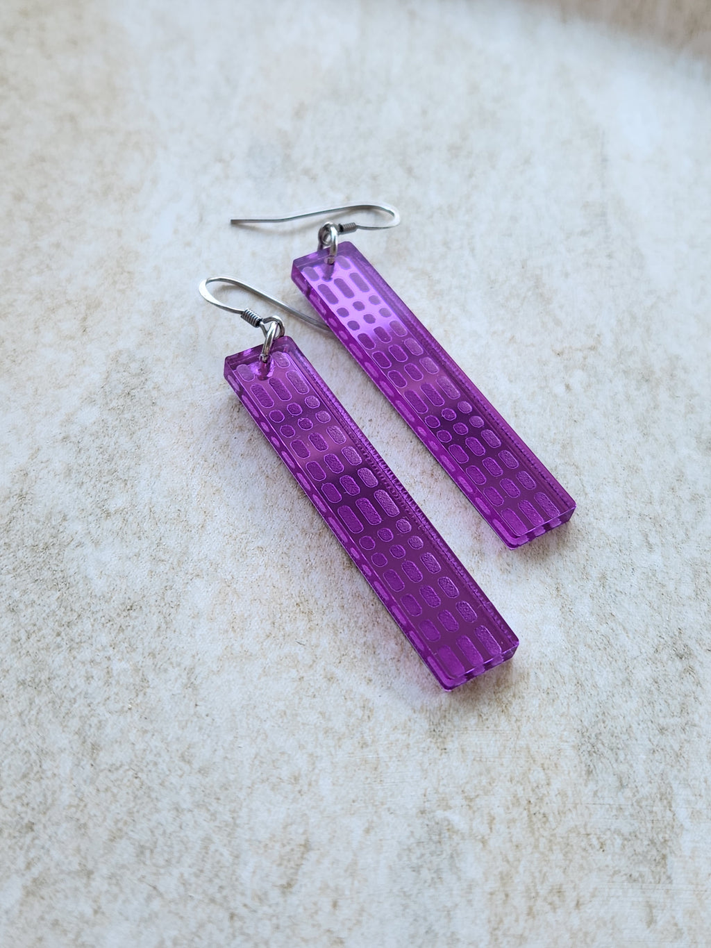 Long Rectangle Drop Mirror (Dot's) - Purple