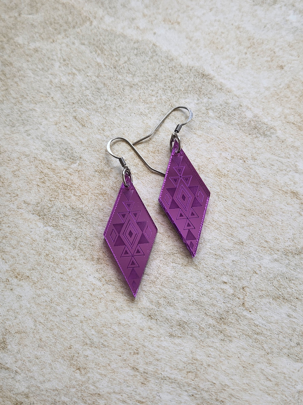 Long Diamond Mirror - Purple