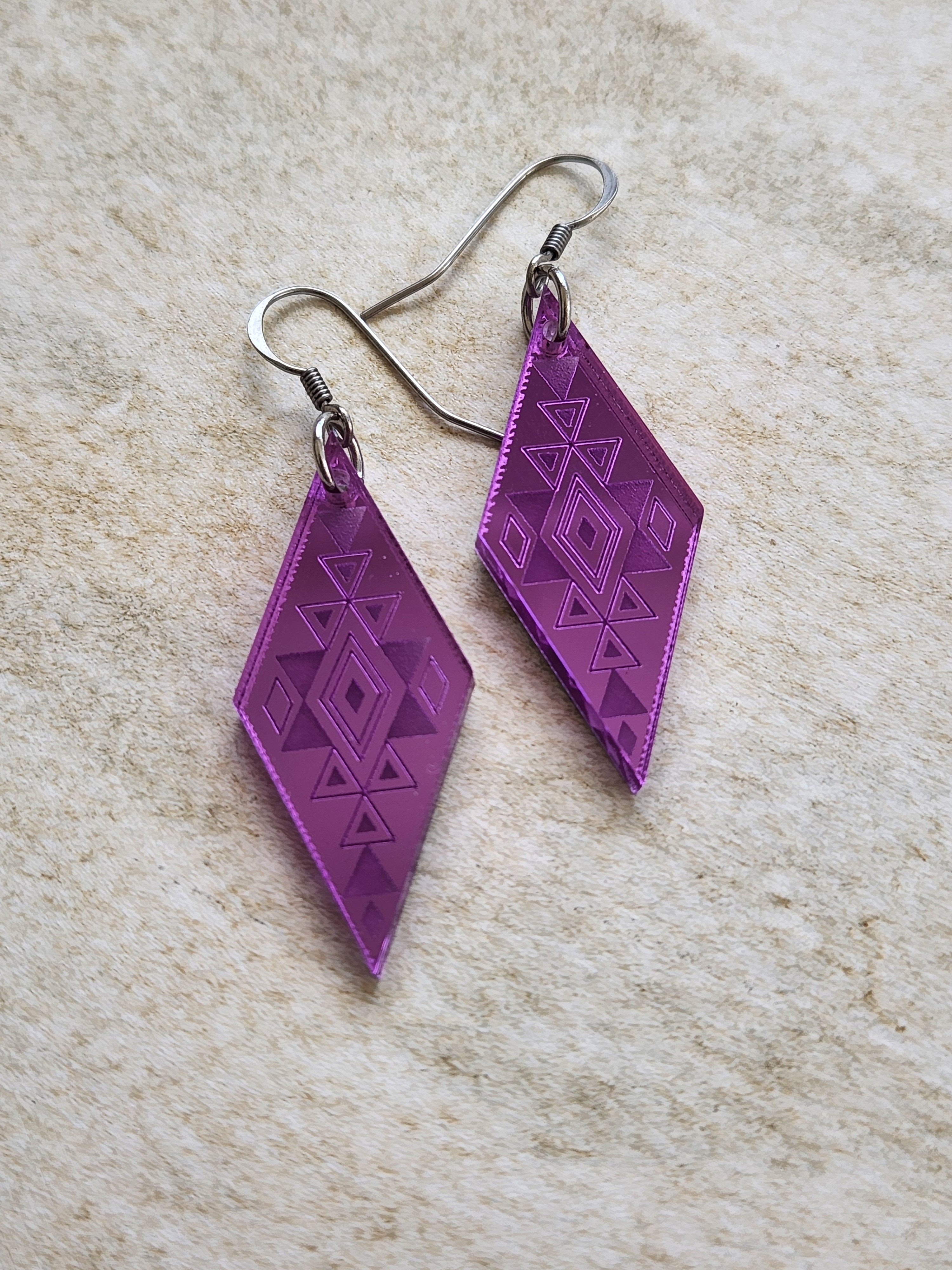 Long Diamond Mirror - Purple