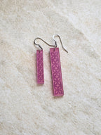 Long Rectangle Drop Mirror (Flower) - Pink