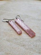 Long Rectangle Drop Mirror (Flower) - Rose Gold