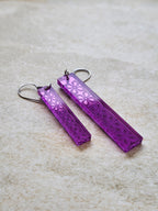 Long Rectangle Drop Mirror (Flower) - Purple