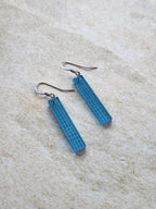 Long Rectangle Drop Mirror (Dots) - Blue