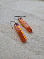 Long Rectangle Drop Mirror (Flower) - Burnt Orange