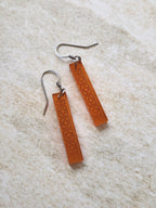 Long Rectangle Drop Mirror (Flower) - Burnt Orange