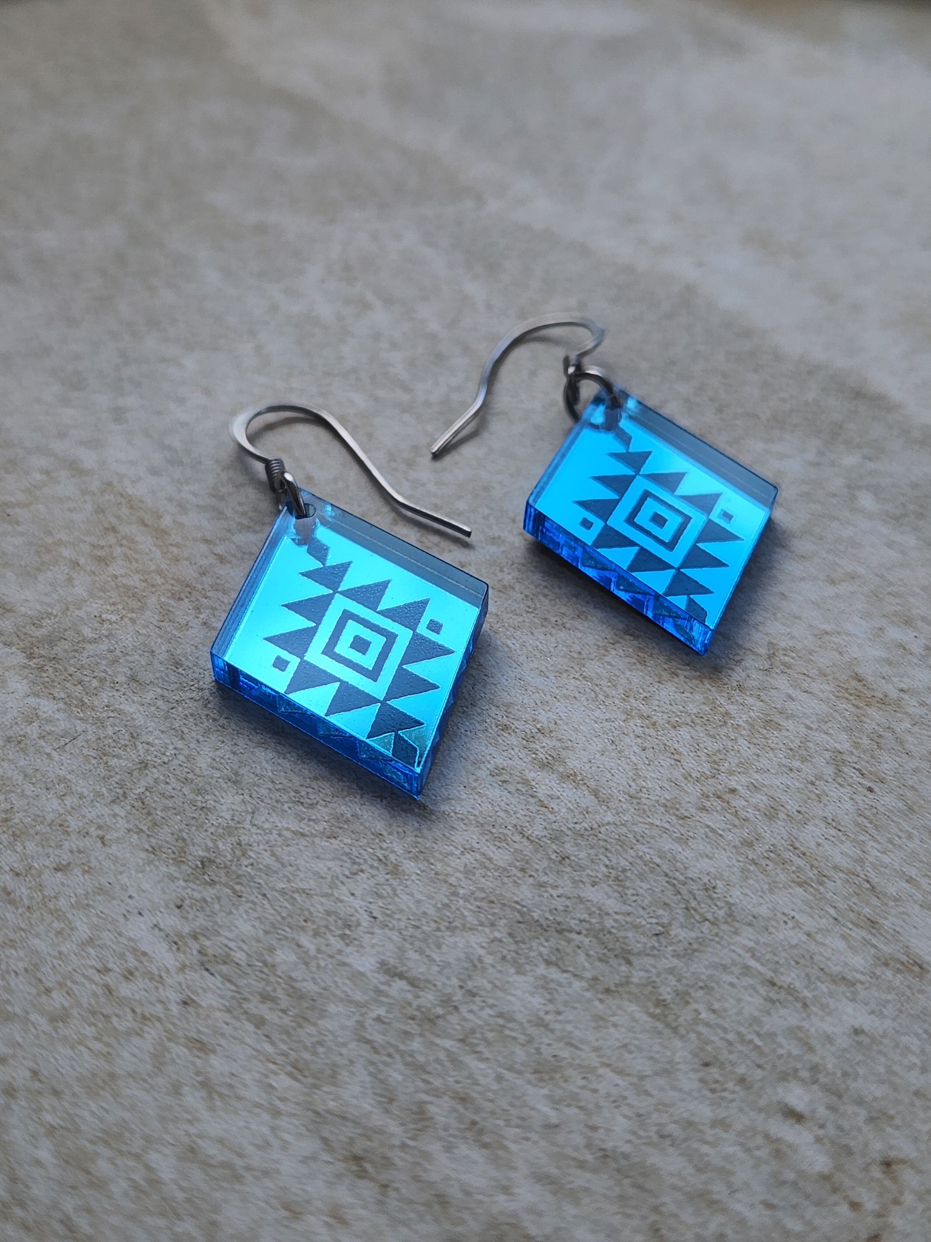 Small Diamond Mirror - Blue
