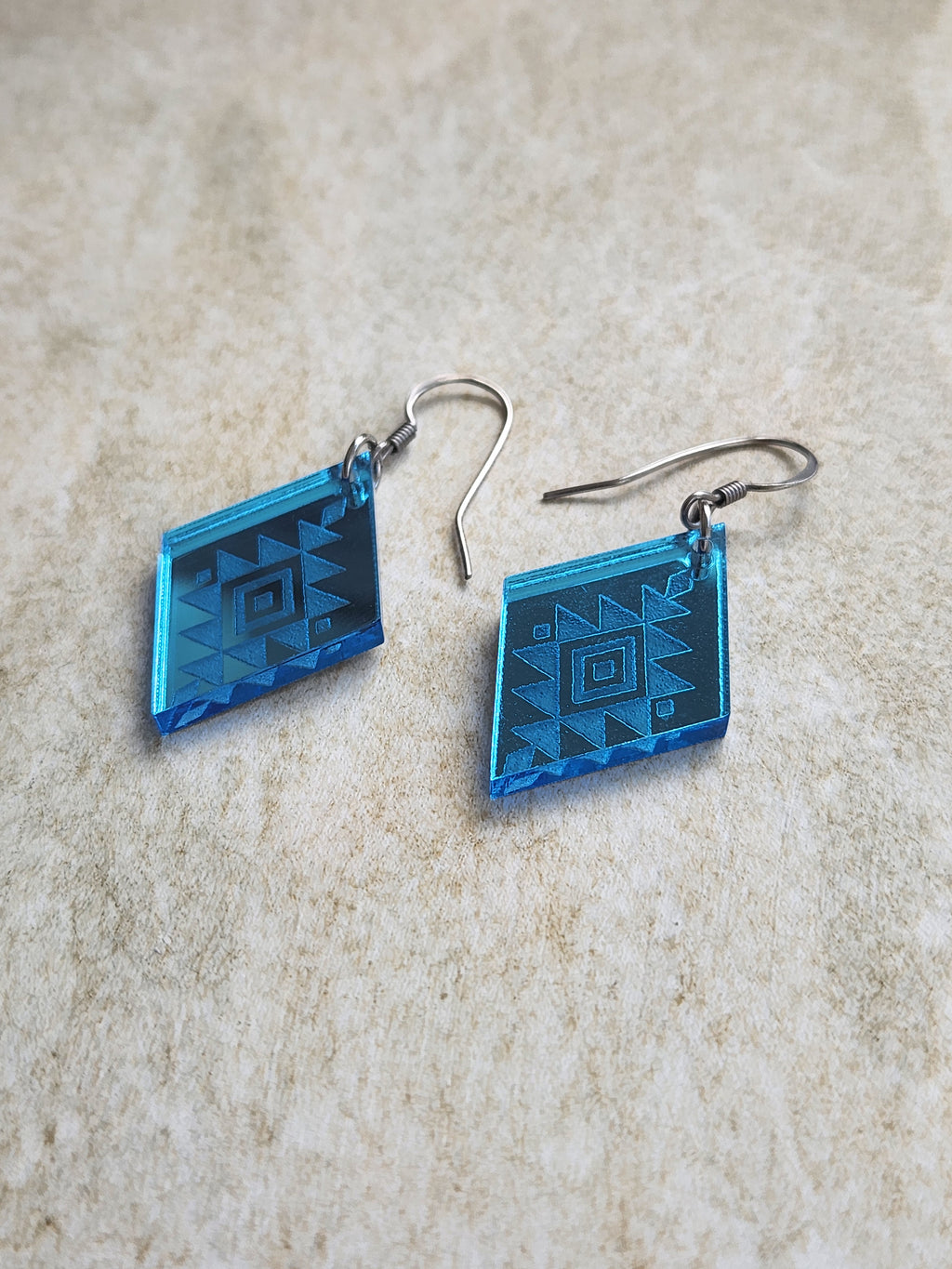 Small Diamond Mirror - Blue
