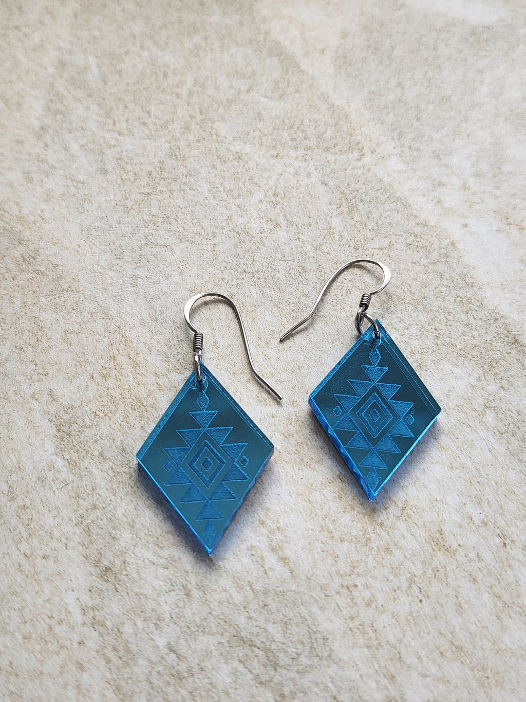 Small Diamond Mirror - Blue