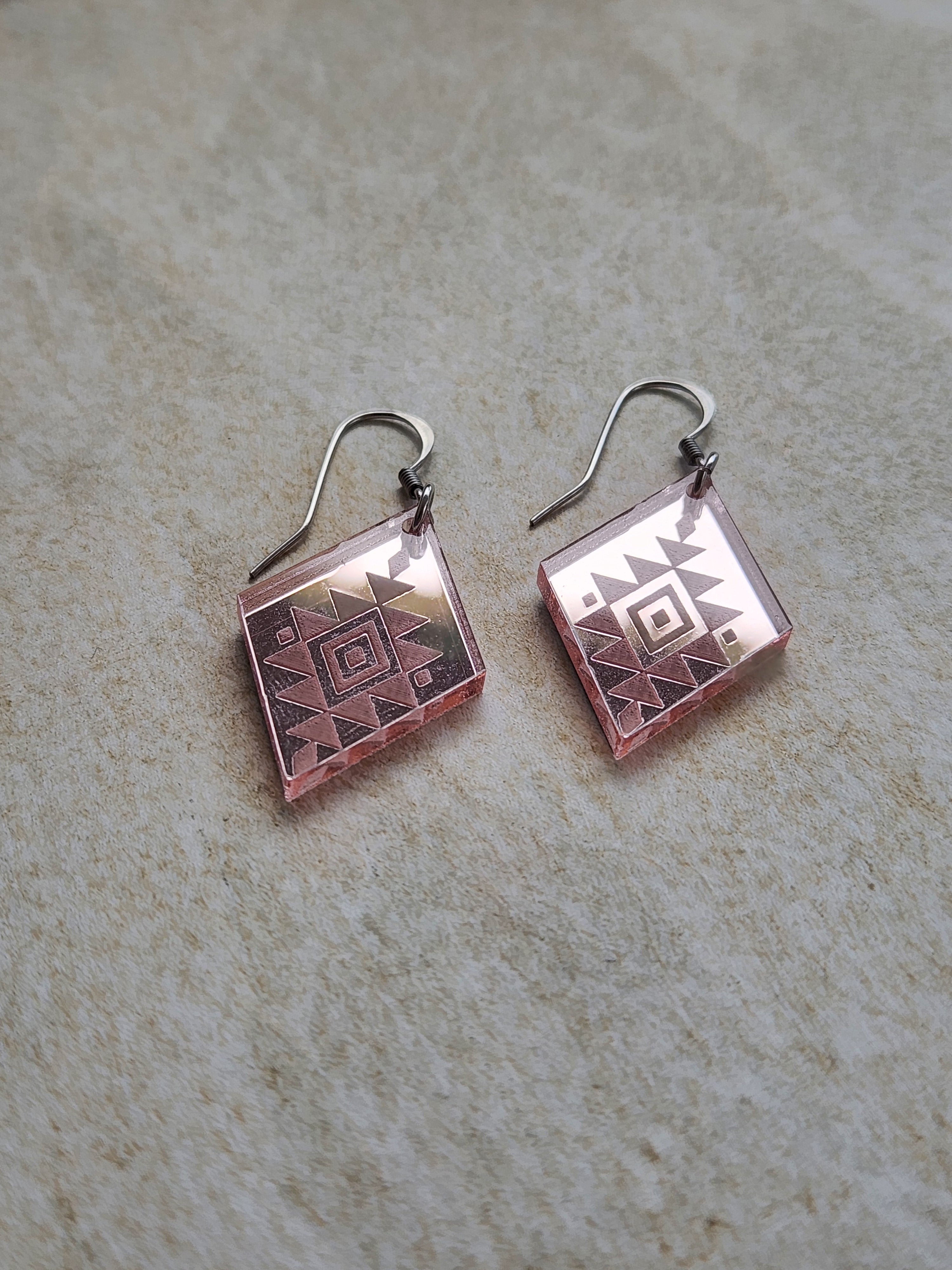 Small Diamond Mirror - Rose Gold