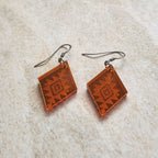 Small Diamond Mirror - Burnt Orange