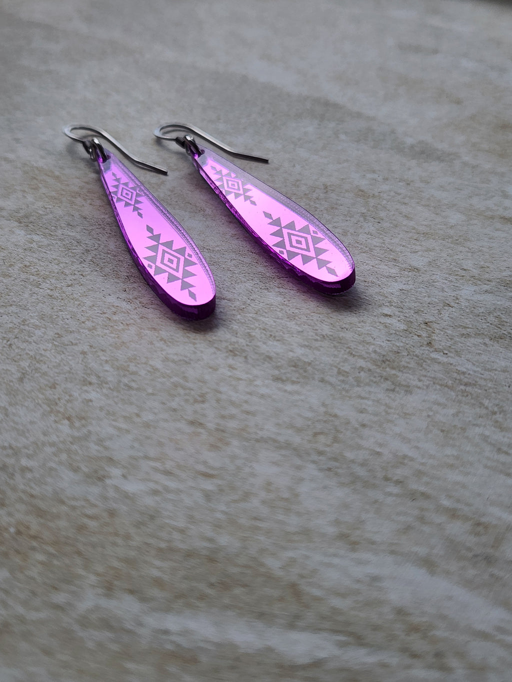 Long Tear Drop Mirror - Purple