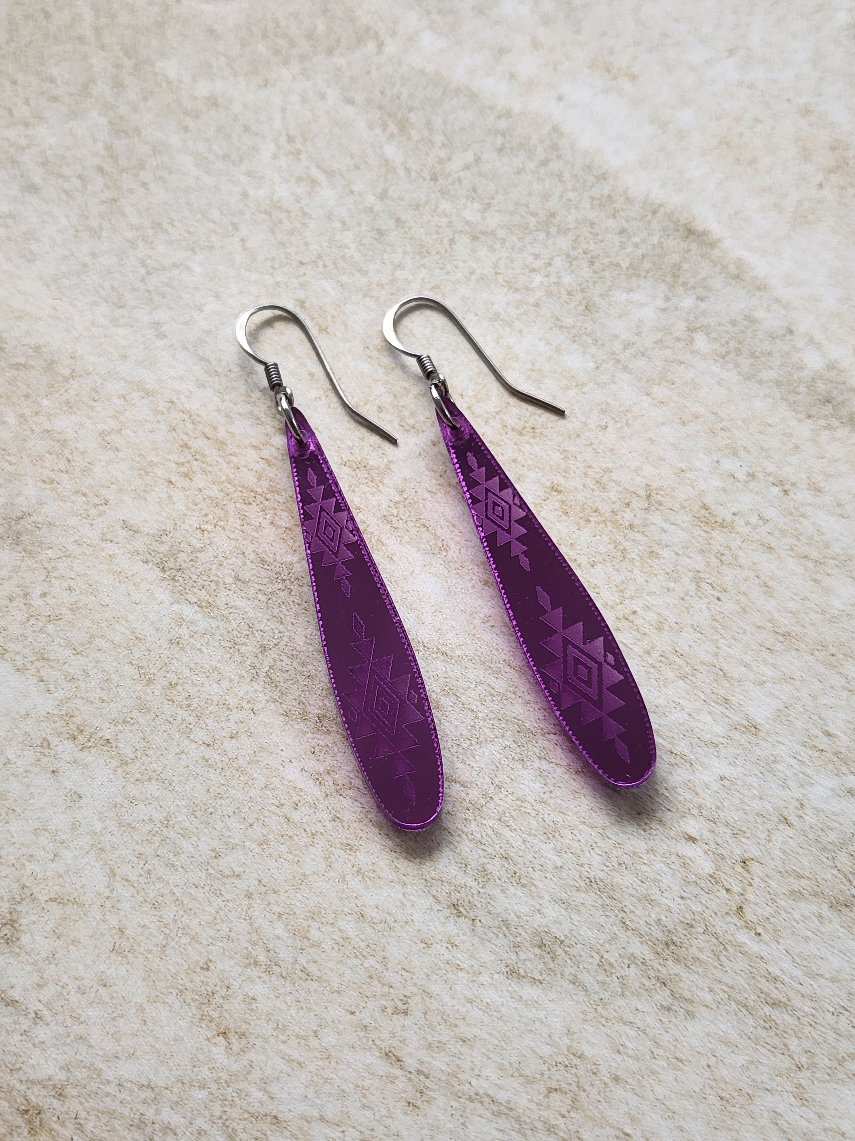 Long Tear Drop Mirror - Purple